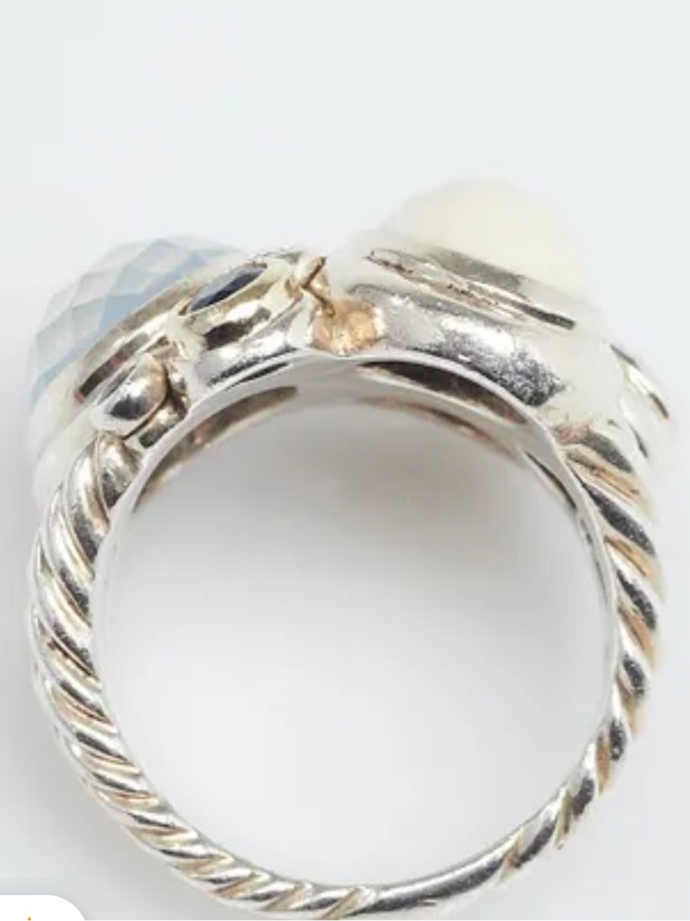 David Yurman | Ring | Sterling Silver Multi-Stone Oval Mosaic Ring with Diamonds - Picture 2 of 14